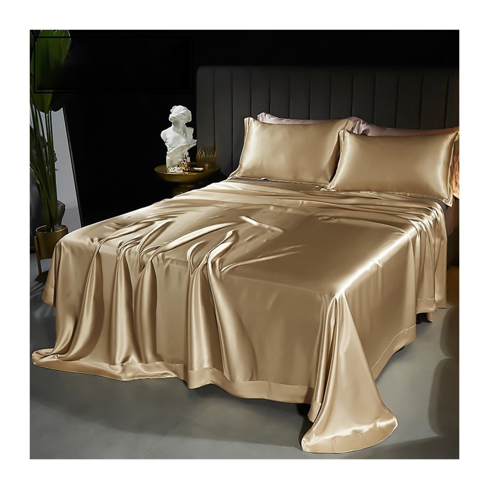 Drap plat en soie délavée fini les draps trop courts pour lit King Size