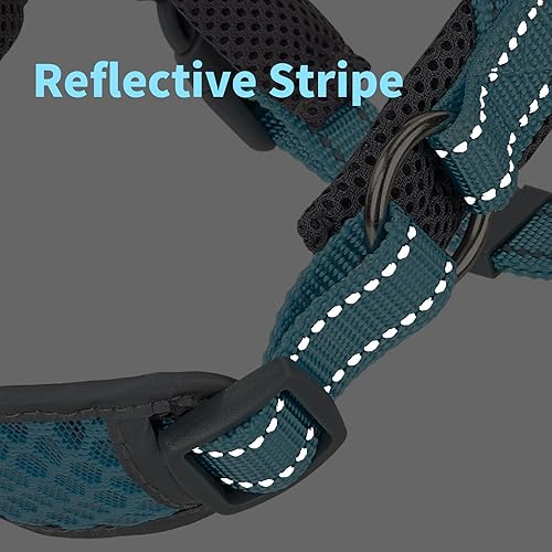 Miniatura 5 de Arnés sin tirones para perro, ajustable, reflectante, transpirable, chaleco para cachorro, chaleco para perro, arnés acolchado de malla suave con