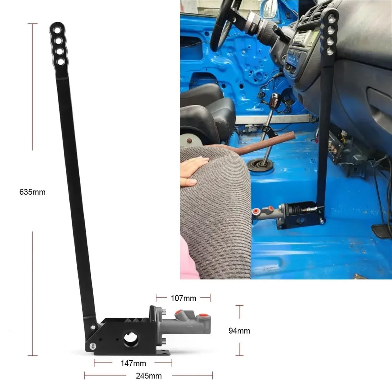 Dźwignia Hamulca Ręcznego Samochodu Dźwignia hamulca ręcznego Drift E Brake Aluminium 63 cm Uniwersalny długi hamulec ręczny do samochodu Honda