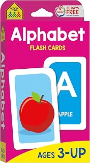 School Zone Alphabet Flash Cards: 56 Colorful ABC Phonics Cards for Preschool Toddlers, Ages 3+ Fun Learning