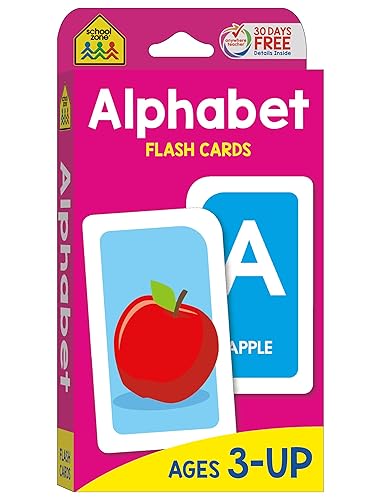 School Zone Alphabet Flash Cards: 56 Cards, Toddler, Preschool, Learn