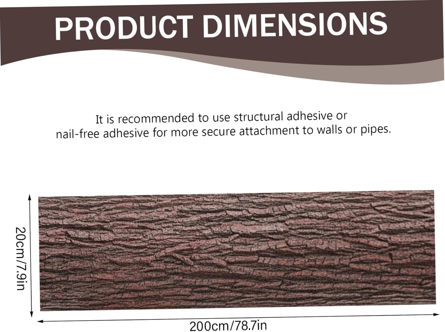 Artificial Tree Bark, Faux Bark for Pipes and Columns | Cuttable Tree Barks Crafts, Realistic Cover for Indoor/Outdoor Decor, 2m*0.2m..