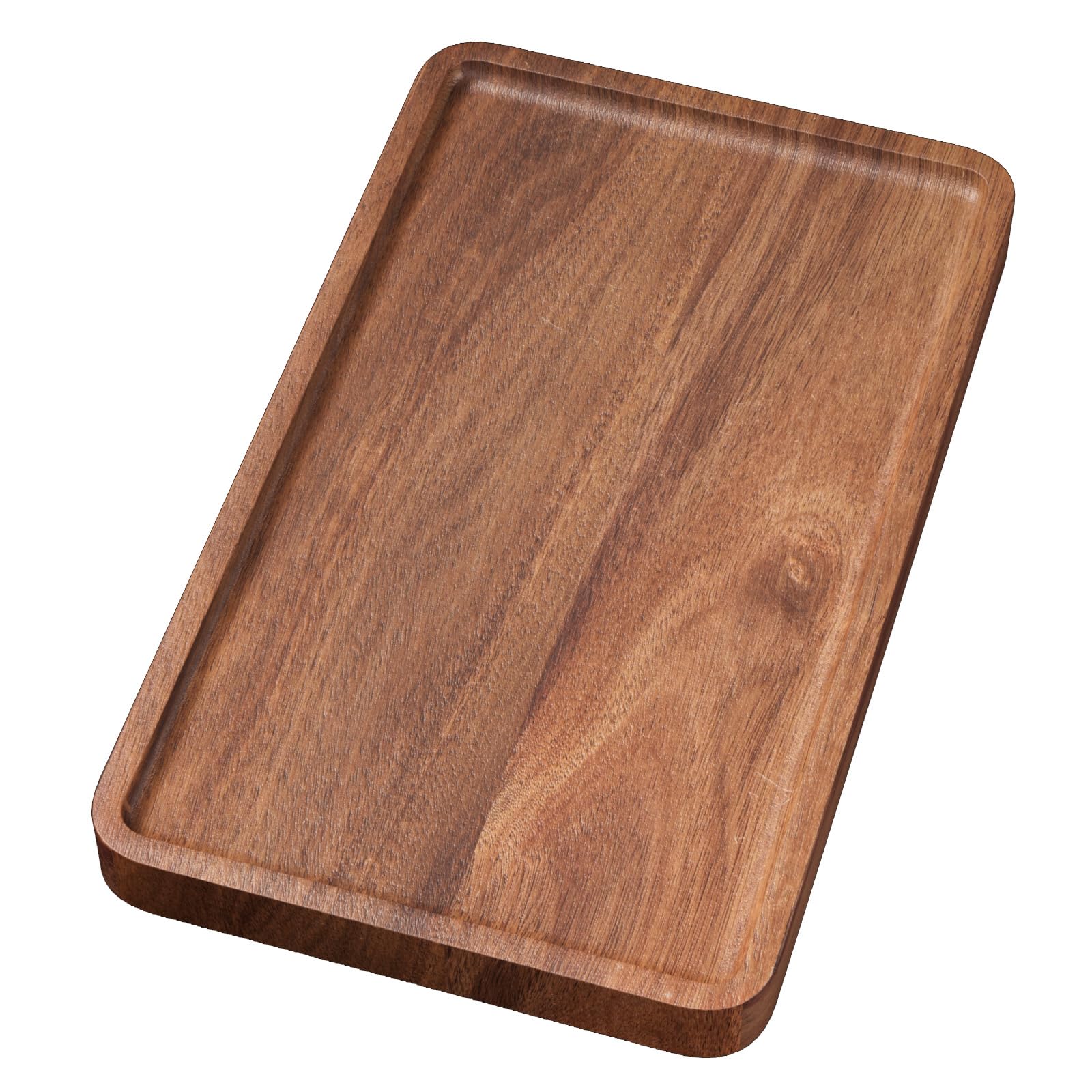 VERTORGAN Acacia Wood Serving Tray,9.8x5.9 Inch Decorative Trays Platter for Coffee Table,Living Room,Bar,Party,Mini Charcuterie Boards Cheese Board,