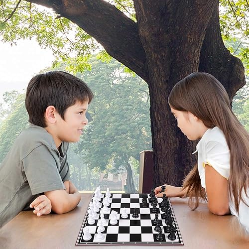 Miniatura 4 de Gamie Juego de mesa de ajedrez, juego de mesa familiar de 14 pulgadas para noche de juegos, diversión en interiores y fiestas, desarrolla