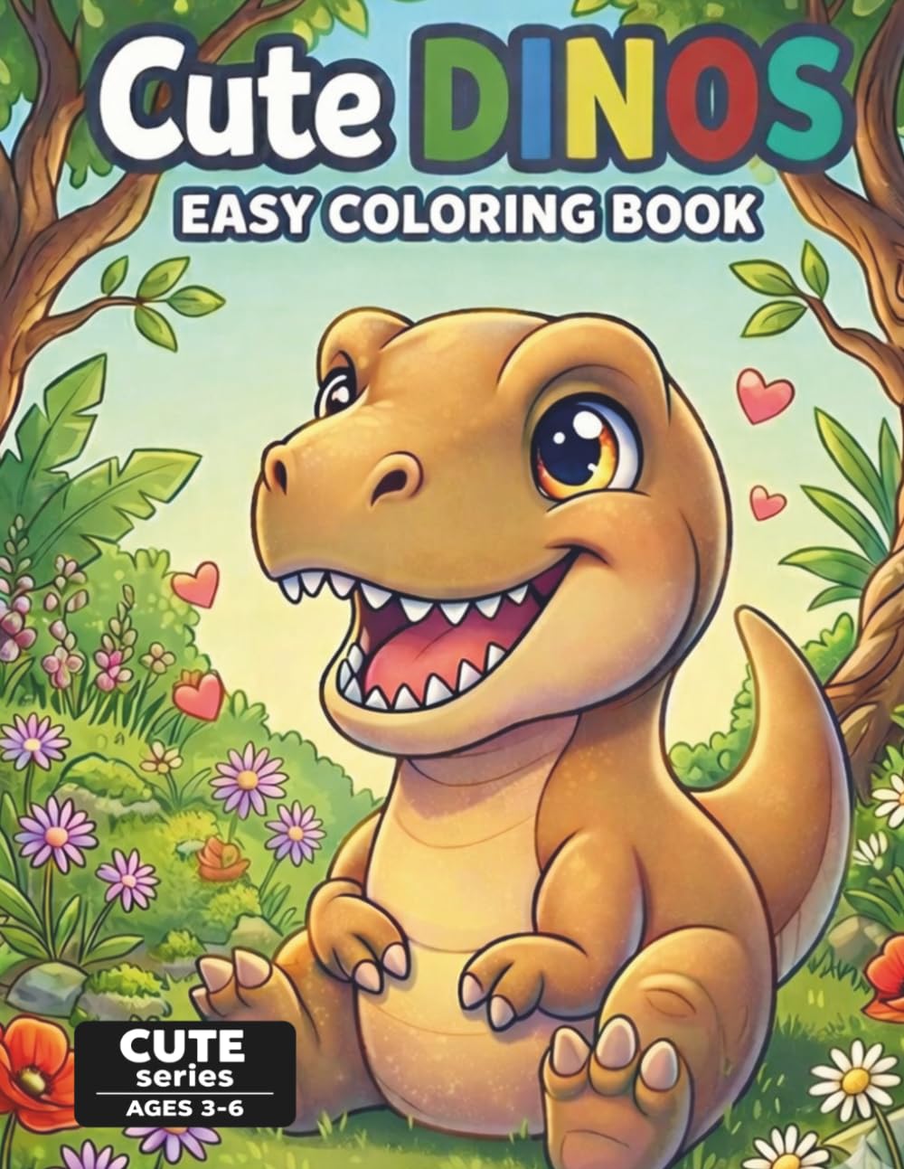 Cute Dinos Coloring Book for Kids Ages 3–6: Fun and Easy Dinosaur Coloring Book for Toddlers and Preschoolers | Cute Baby Dino | Simple Coloring Pages | CUTE Series (Cute Creatures Series)