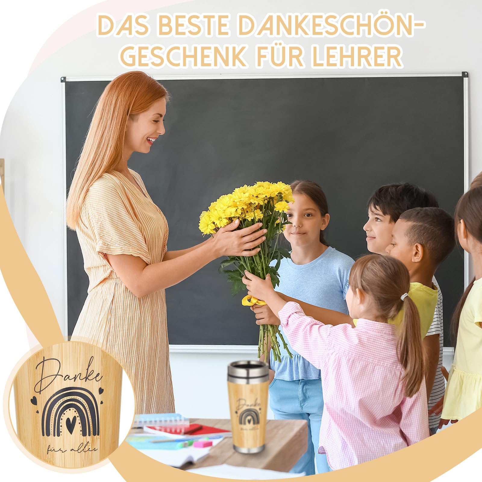 Hestya Tasse Isotherme Aspect Bois Tasse à Café Avec Gravure Grande Tasse Isotherme En Acier Inoxydable Bouteille Isotherme Avec Couvercle Tasse à Café à Emporter Cadeau De Remerciement Pour Collègue