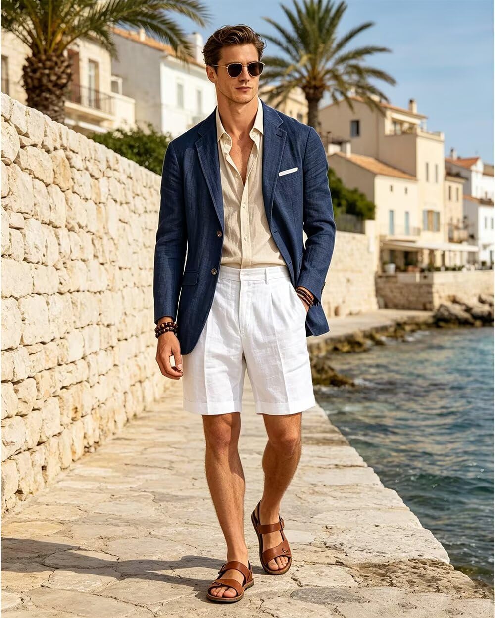 Linen Blazer Men Slim Fit Wedding Summer Jackets Casual Sports Coat