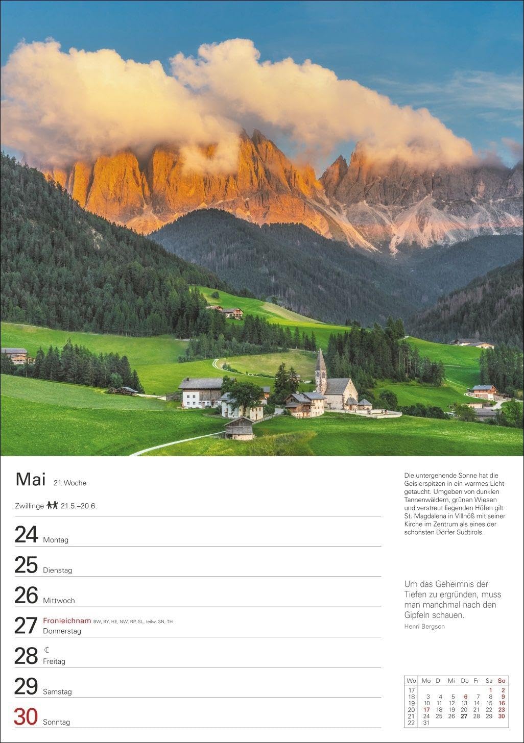 Südtirol Wochenplaner 2027 - Eine Reise in 53 Bildern: Wochenkalendarium, Zitate und viel Platz für Notizen in einem Kalender. Wand-Kalender 2027 mit schönen Fotos der südtiroler Landschaften