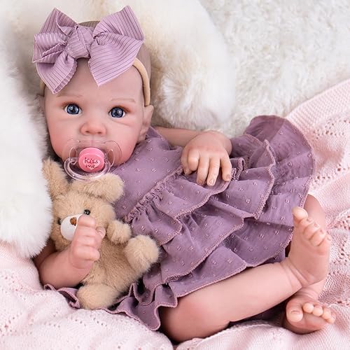Miniatura 9 de Aori Reborn Baby Dolls Girl - Muñeca de bebé realista como recién nacida de 20 pulgadas con características pintadas a mano y cuerpo de tela
