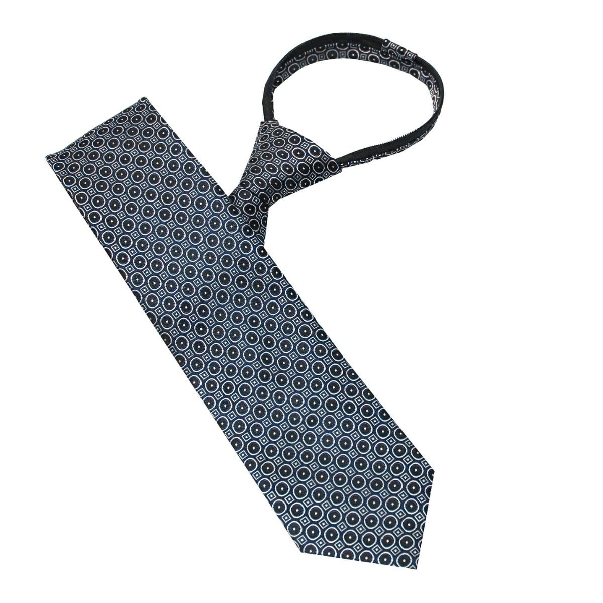 leonardi Men’s Formal Zipper tie | Handmade | Microfiber | Standard Size | Premium fabric | Superior Zip | Packaging - Folder | Colour - Navy Blue -1 tie (Set of 1)-picture-32