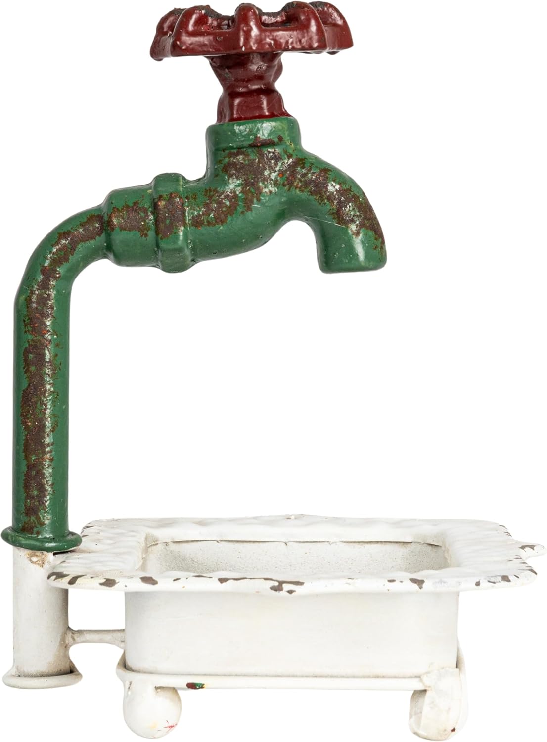 Creative Co-Op Charming Cast Iron Soap Dish with Miniature Faucet Detail