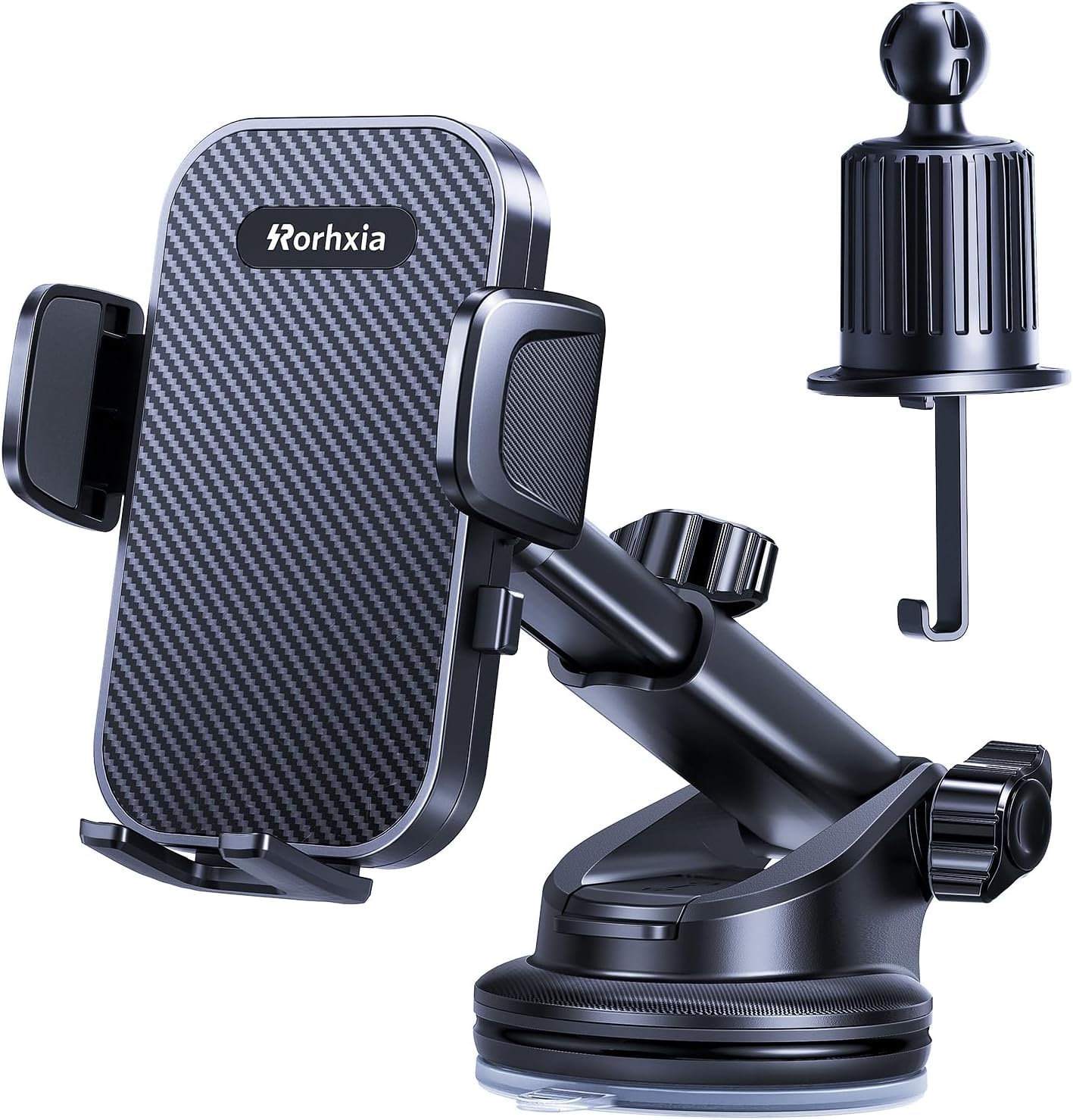 [2025 True Military-Grade] Car Phone Holder [Upgraded Strongest Suction & Clip] Cell Phone Mount for Dashboard Windshield Vent,Fit for iPhone 16 Pro Max 15 14 13 Samsung Android
