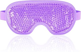 NEWGO Cooling Eye Mask for Puffy Eyes, Reusable Hot Cold Therapy Gel Cold Eye Mask for Migraine, Headache, Dark Circles, Dry Swollen Eyes, Sinus Pain-Purple