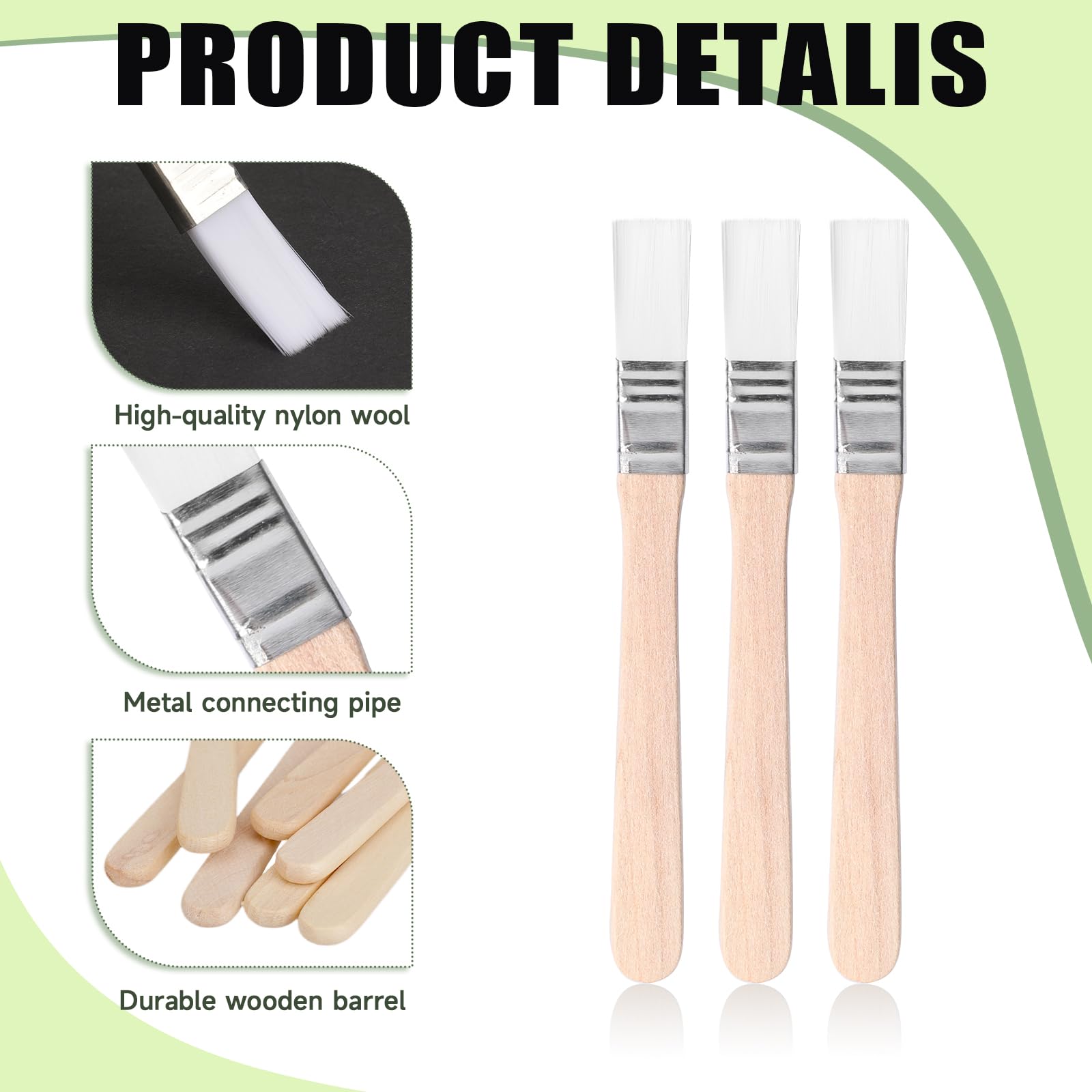 12 Pcs 5 Inch Paint Brushes - Soft Bristle Trim Brushes For Walls, Cabinets & Touch Up