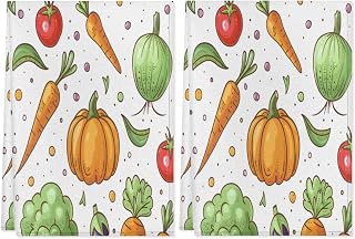 2Pcs Kitchen Towels Vegetables Eggplant Broccoli Carrot Tomato Kitchen Hand Dish Towels Fast Drying Cloth Decor for Cooking Household Cleaning and Drying, 28.3 x 17.7inches