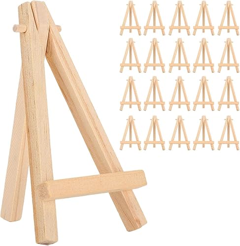 Miniatura 8 de 20 caballetes de exhibición de madera, caballetes pequeños de mesa, soporte de trípode de madera para exhibir lienzo pequeño, caballete de madera,