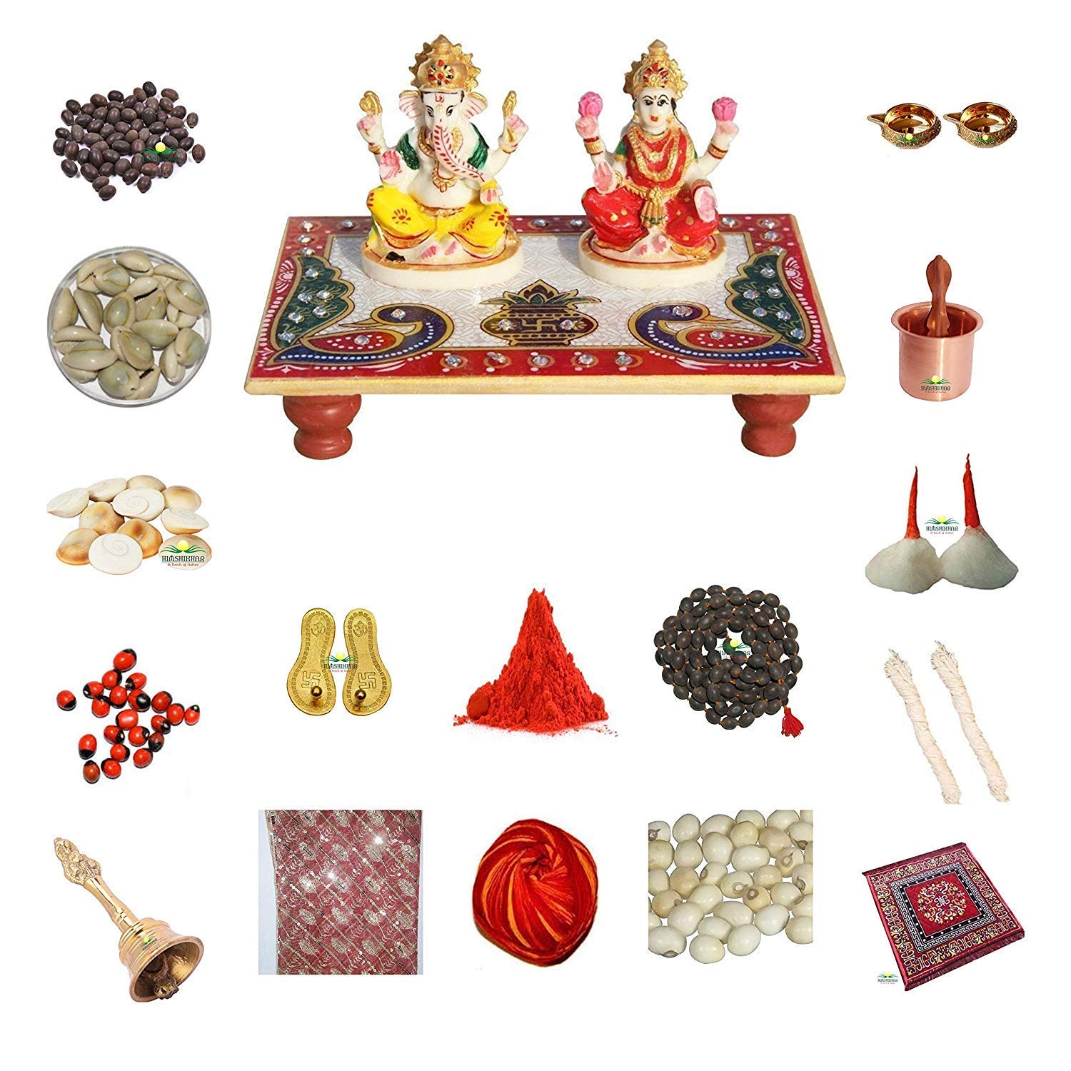Buy Indian Handicrafts Export Deepawali Pooja Samagri, Goddess Laxmi