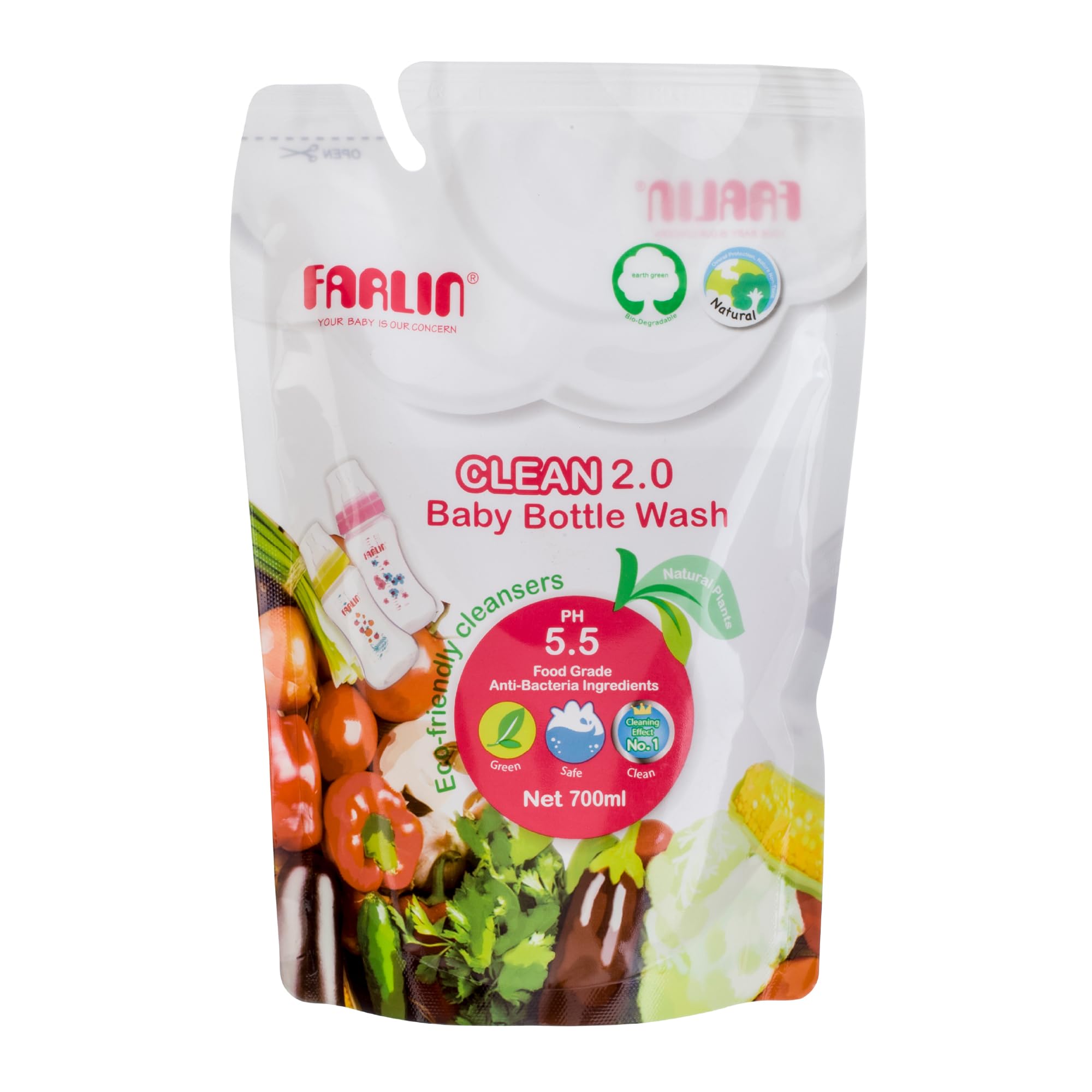 Farlin Clean 2.0 Bottle Wash Refill Pack 700ml