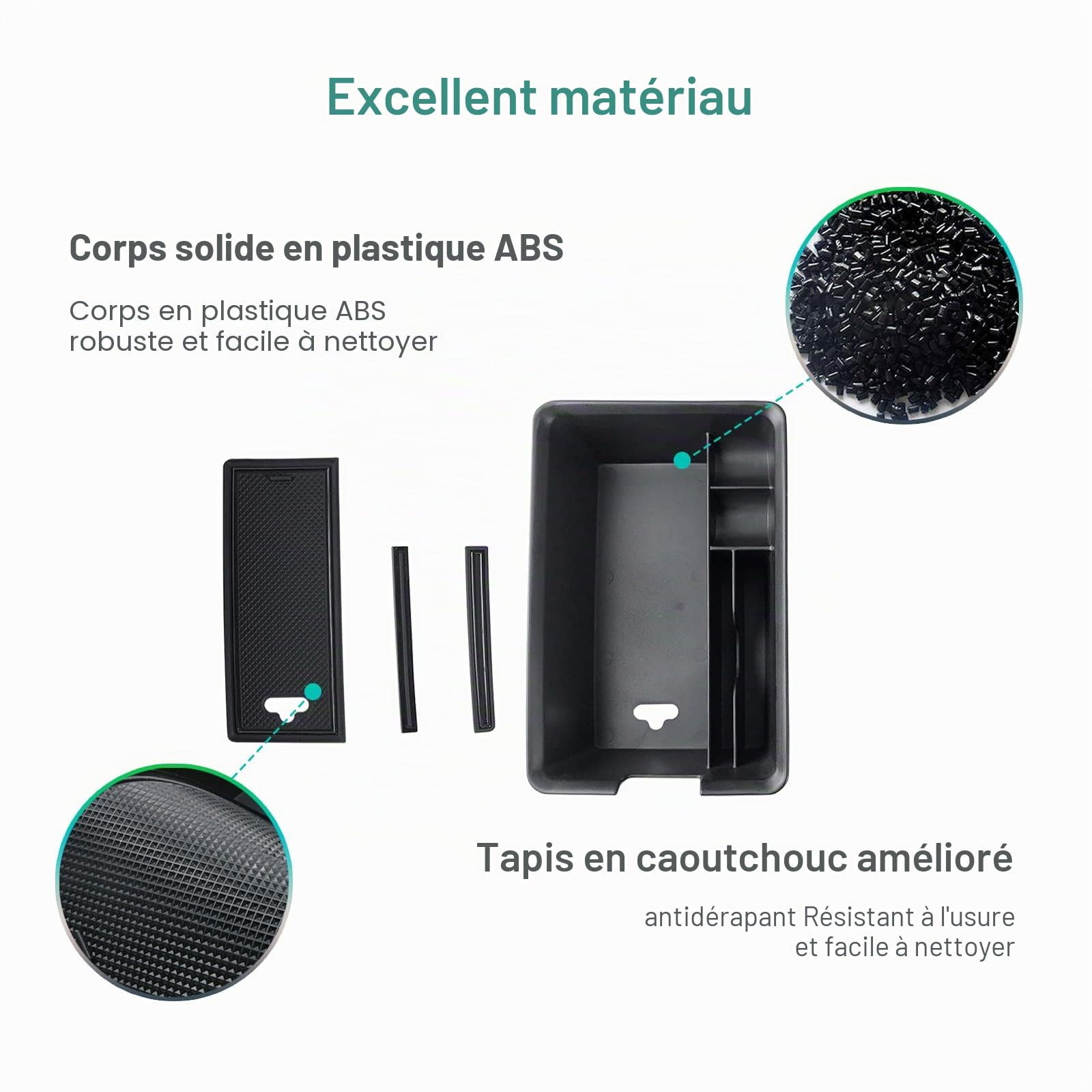 GAFAT Compatible avec Renault Megane E-Tech/Scenic E-Tech 2022-2024 2025 Boîte de Rangement pour Console Centrale, Megane ETech Accoudoir Organisateur Boîte à Gants, Accessoires Megane E-Tech (Noir)