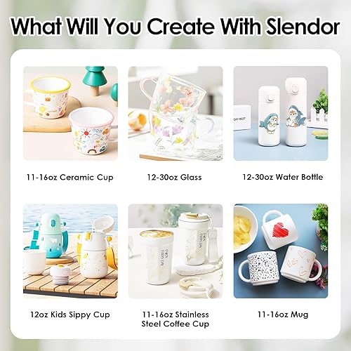 Miniatura 6 de Slendor Máquina de prensa de calor para vasos de vidrio en blanco de sublimación de 20 a 30 onzas, prensa de tazas con ajuste de temperatura y