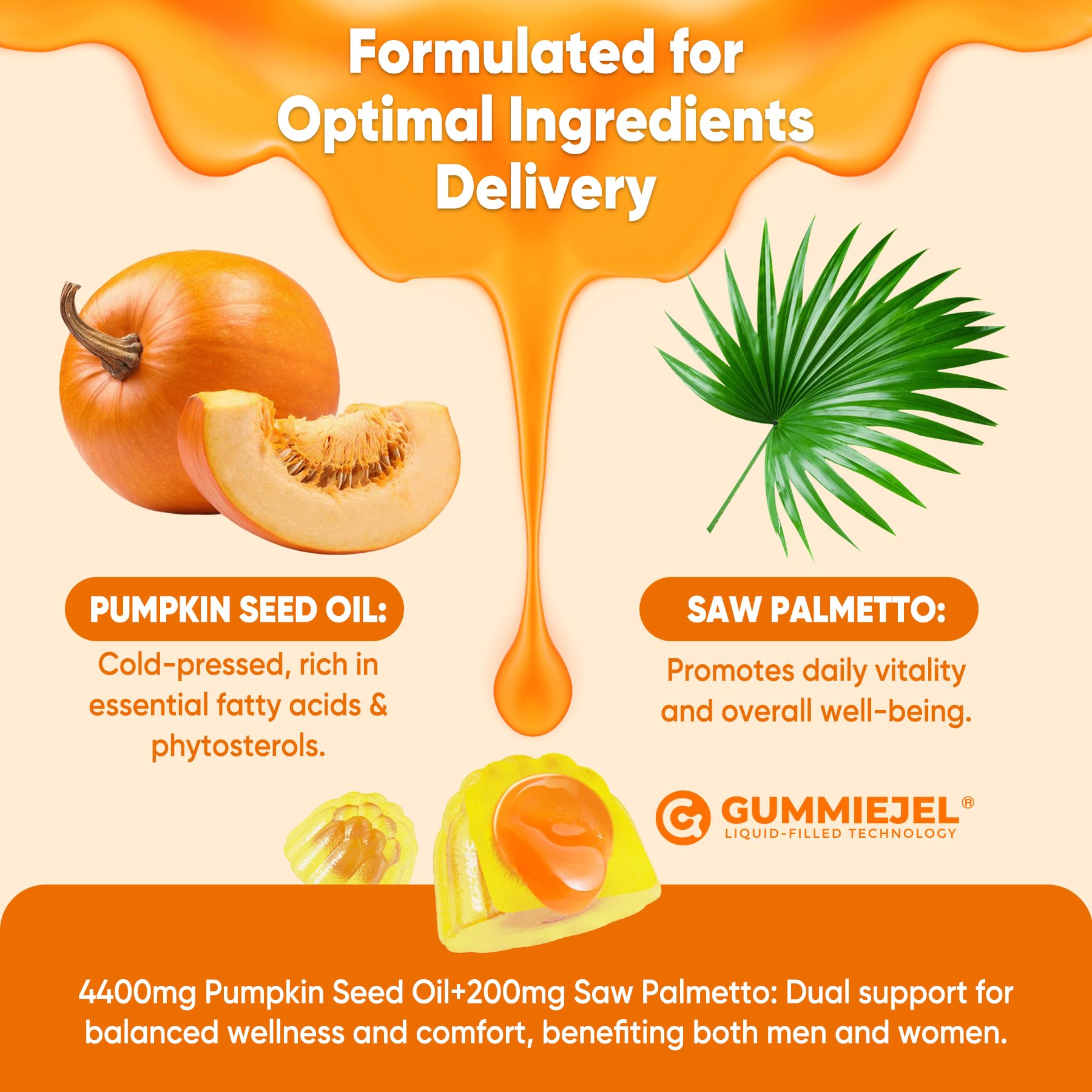 Pumpkin Seed Oil Gummies 4400mg with Saw Palmetto for Women & Men, 60 Count — Amazon image 3
