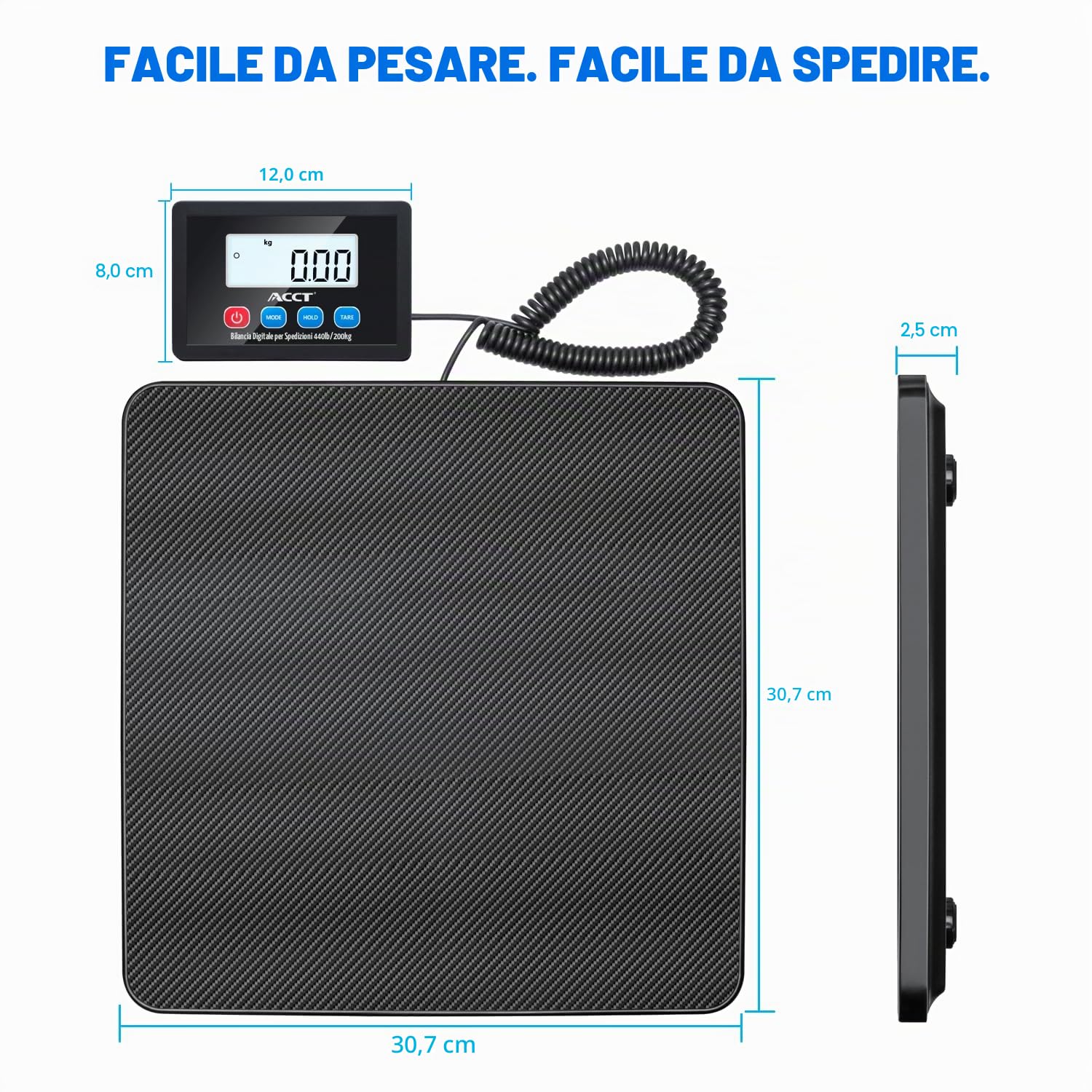 Bilancia postale digitale da 440 lb, con funzione Hold/Tara, spegnimento automatico per pacchetti/piccole imprese/bagagli/ufficio