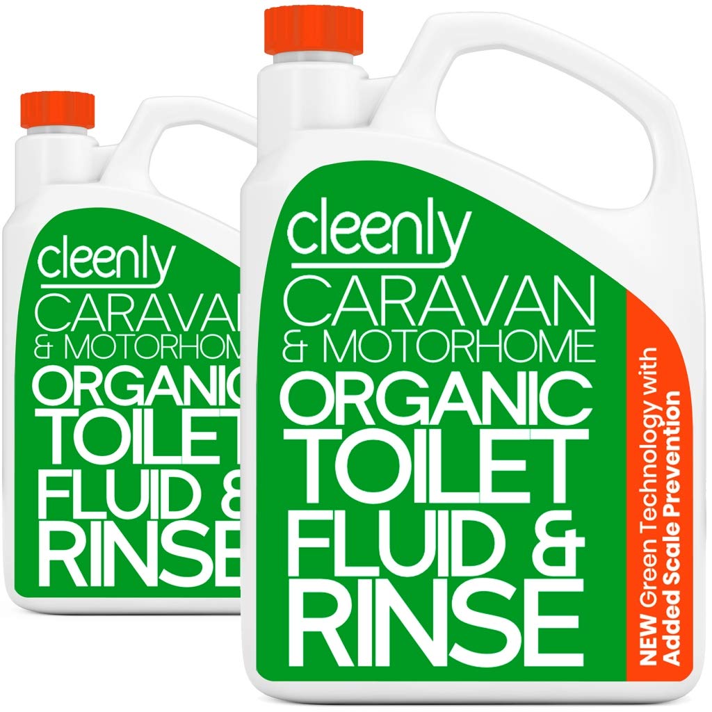 Cleenly Organic Toilet Fluid Rinse Green Solution Cleaner 4L for Caravan and Motorhomes - Eco-Friendly, Formaldehyde Free - 4 Litres