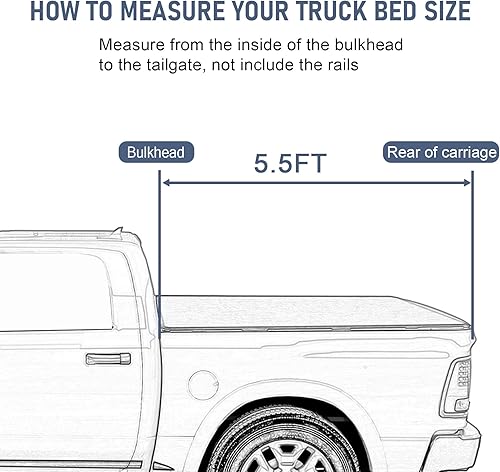 Vista 26 de CARMOCAR - Cubierta Tonneau rígida de reemplazo, tres pliegues, styleside, 5.5 pies, color negro