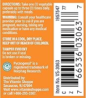 Vista 3 de The Vitamin Shoppe Pycnogenol 100mg Antioxidante Que Apoya Cardiovascular, (30 Cápsulas)