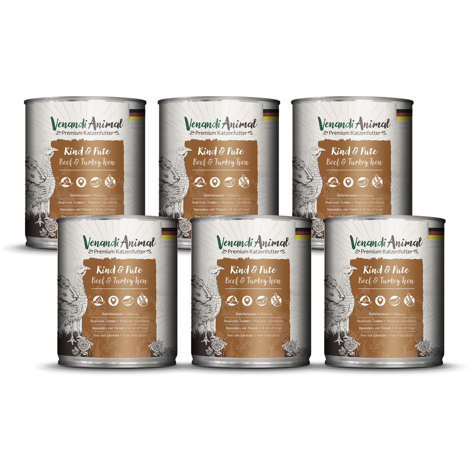 Venandi Animal Premium Cat Food, Horse as Monoprotein, Wet Food, Grain-Free and Natural, Pack of 6 (6 x 200 g) — view 15