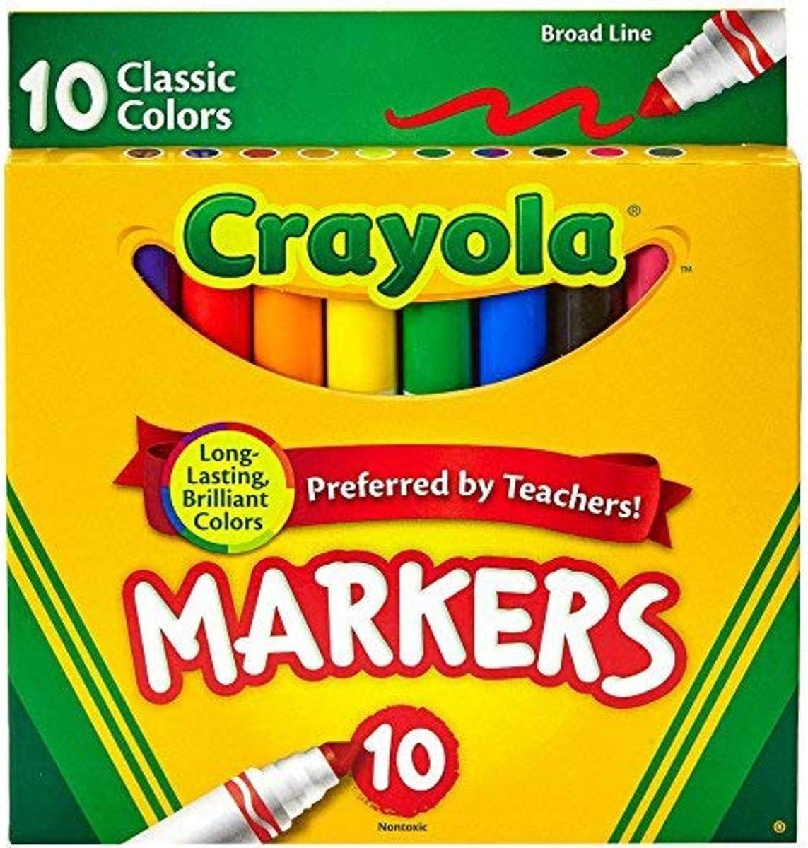 Broad Line Markers, Classic Colors 10 Each (Pack of 24)