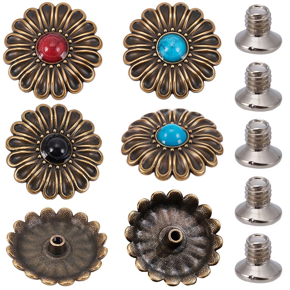 Boutons à vis vintage classiques occidentaux : finitions haut de gamme pour maroquinerie