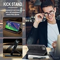 Vista 28 de SINIANL Funda de cuero para iPhone 15 Pro Max, cartera para iPhone 15 Pro Max, funda tipo cartera plegable con función atril magnética, ranuras