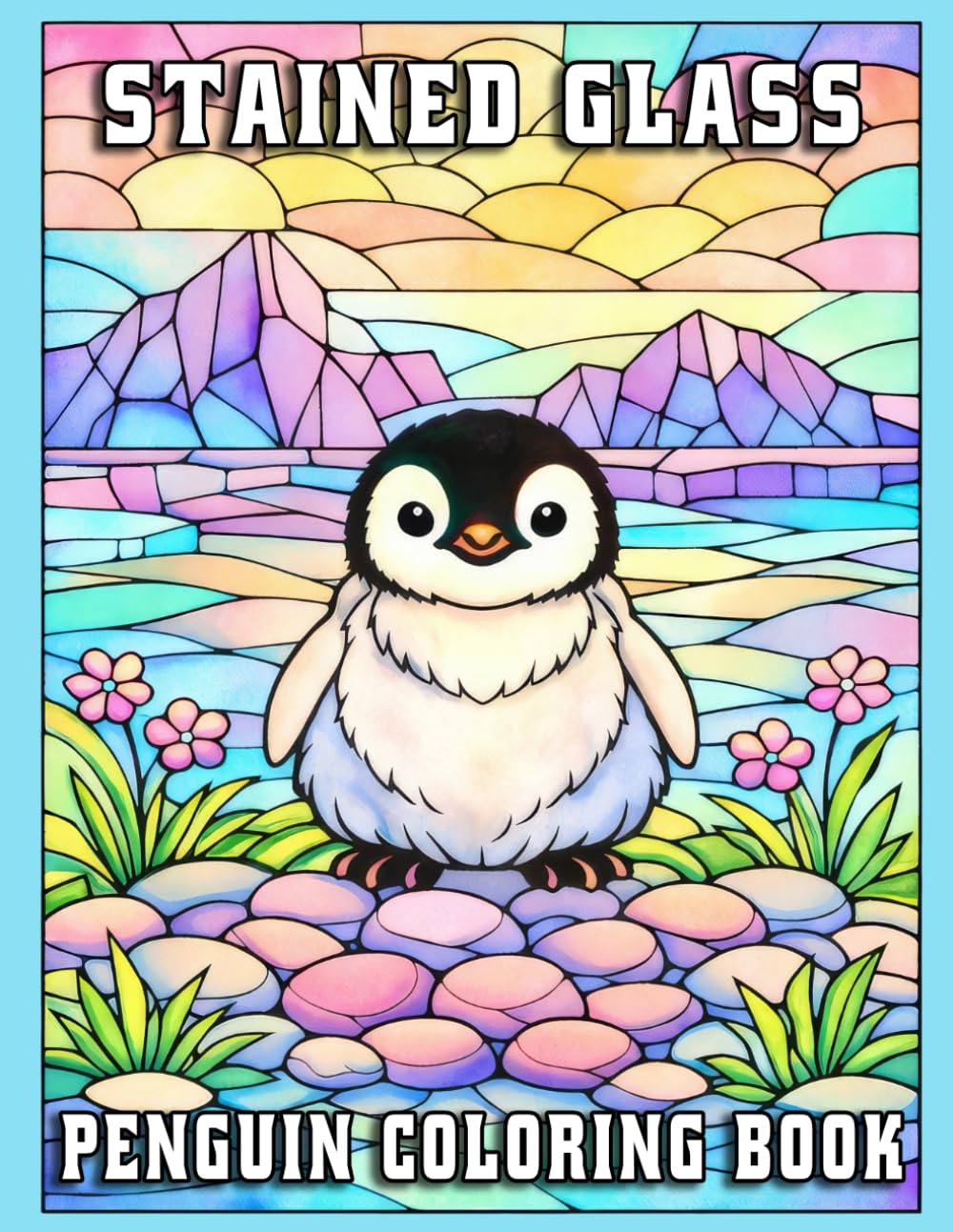 Stained Glass Penguin Coloring Book: Relaxing Mosaic-Style Animal Designs for Mindfulness and Stress Relief