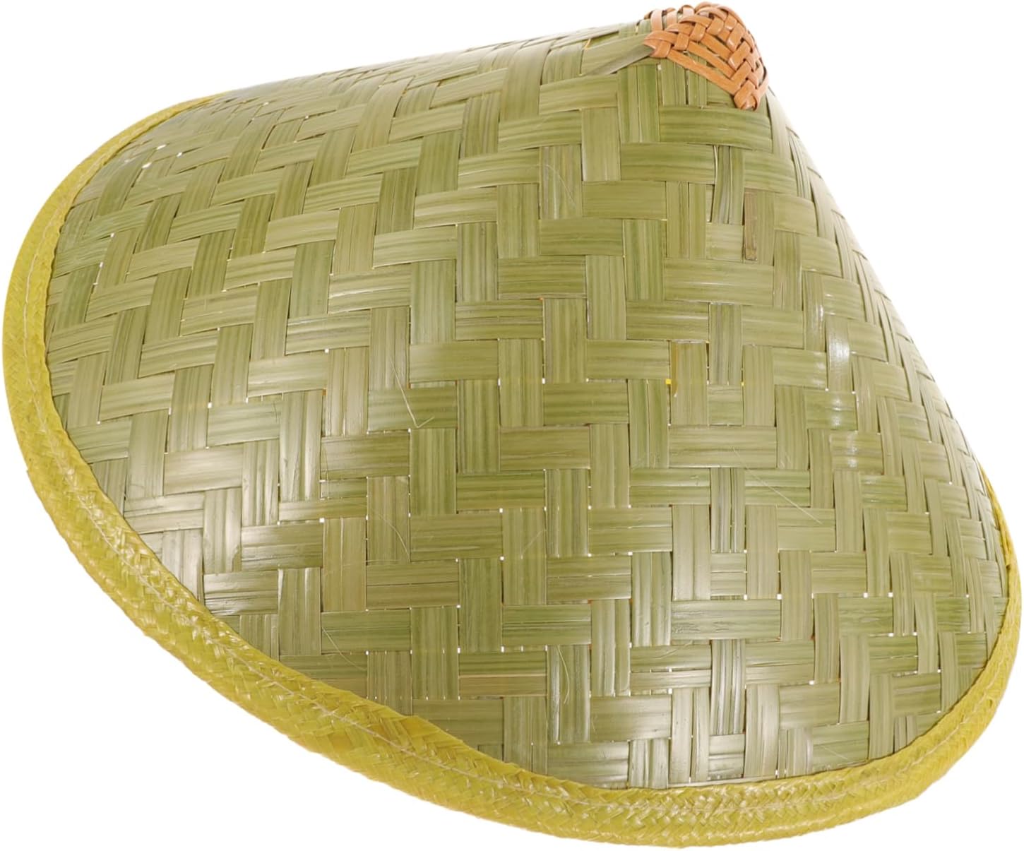 Chinese Style Bamboo Fishing Hat Sun Protection for Men Olive Green