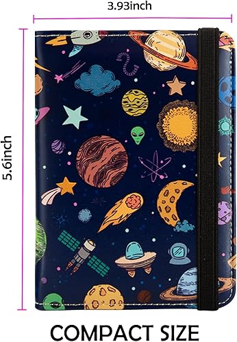 Miniatura 4 de Soporte para pasaporte para mujer, cartera de viaje con bloqueo RFID, funda de cuero para tarjetas, organizador de documentos de viaje, tarjetero de