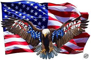 Soaring Bald Eagle American Flag Freedom Decal
