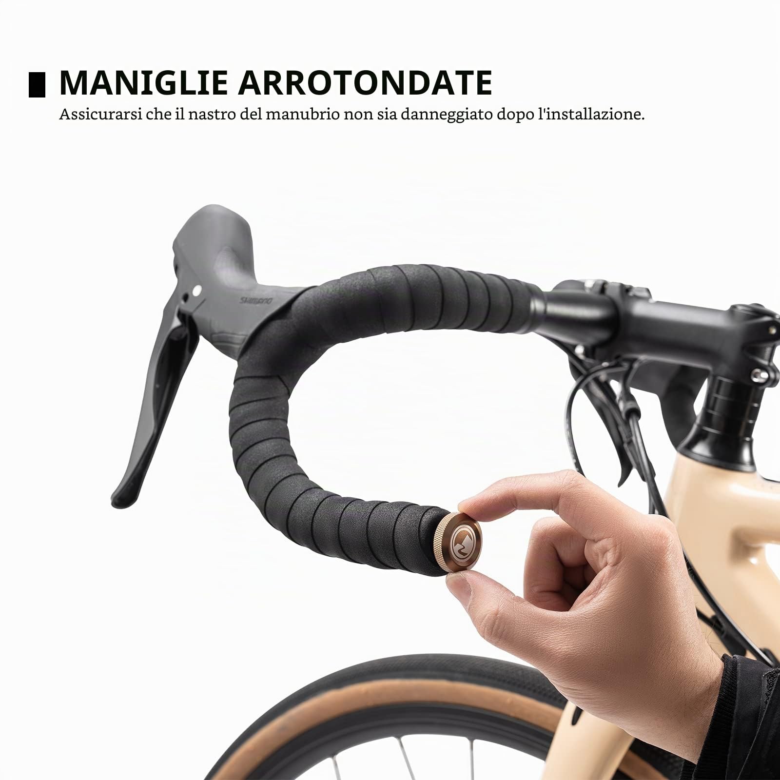 ROCKBROS Road to Sky Tappi Manubrio Bici, Tappi Terminali Manubrio Bicicletta in Alluminio, Adatto per MTB, Bici da Corsa, Accessori Bici (1 Paio)