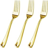 Vista 10 de JL Prime Juego de cubiertos de plástico plateado de 300 piezas, cubiertos de plástico reciclable reutilizable, utensilio de plástico plateado, 100