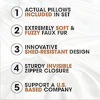 Vista 2 de Cheer Collection Almohadas Decorativas de Piel Sintética - Almohadas Decorativas para Sofá, Almohadas Decorativas para Cama, Almohadas de Acento