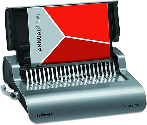 Miniatura 4 de Fellowes 5216901 Quasar 500 - Sistema de encuadernación de peine eléctrico, 16 78 x 15 38 x 5 18, gris metálico y 52367 fijaciones de peine de