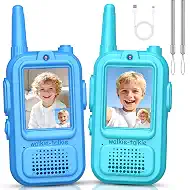 Kids Video Walkie Talkies for Boys: 2 Pack Rechargeable Long Range Walkie Talkies Toys for 3 4 5 6 7 Year Old Boy Kid Birthday Gifts Age 3-5 6-8 Year Old Boy Gift Toy Outdoor Hiking Travel