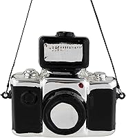 Vista 1 de Northlight Adorno de Navidad de cristal retro para cámara, 4 pulgadas, negro