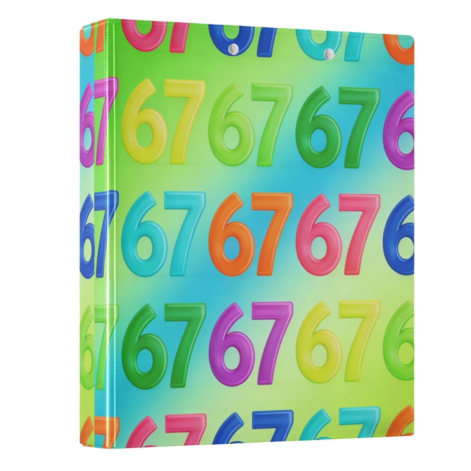 Kcldeci Raccoglitore a 3 anelli con copertina rigida per carta formato lettera, 67 anelli rotondi verdi colorati da 3,8 cm, organizer per scuola/ufficio, confezione da 2