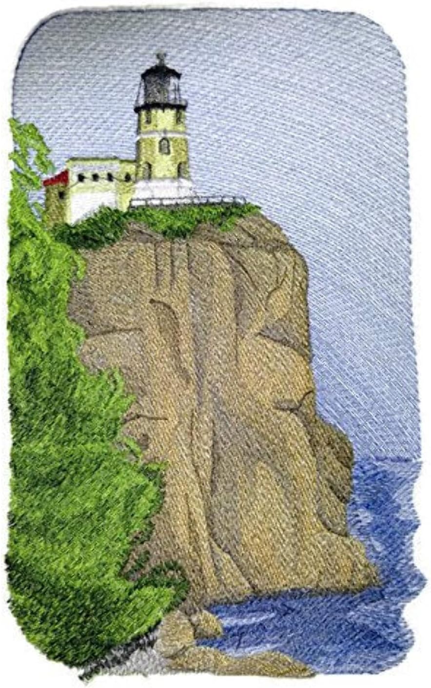 "Captain I See The Light"Custom and Unique Lighthouse[Split Rock Lighthouse] Embroidered Iron on/Sew Patch [9.5" *6"] [Made in USA]