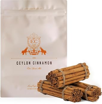 Ceylons Finest True Alba Cinnamon Canela Ceilan | 6" Long Cinn Sticks | Fresh Harvest | Naturally Sweet Cinnamomum Zeylanicum Verum | Lanka Luxury Spices | 150 Grams Approx 20-25 Quills