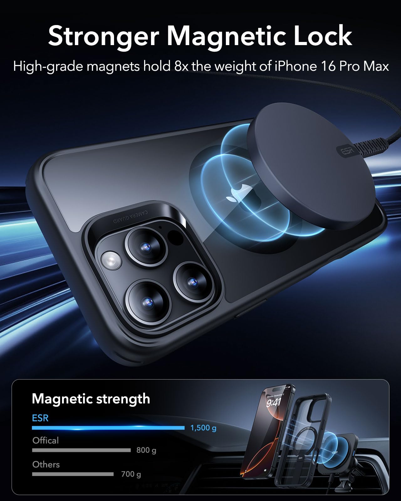 ESR for iPhone 16 Pro Max Case with Stand, Compatible with MagSafe, Magnetic Kickstand Case for iPhone 16 Pro Max - Image 4