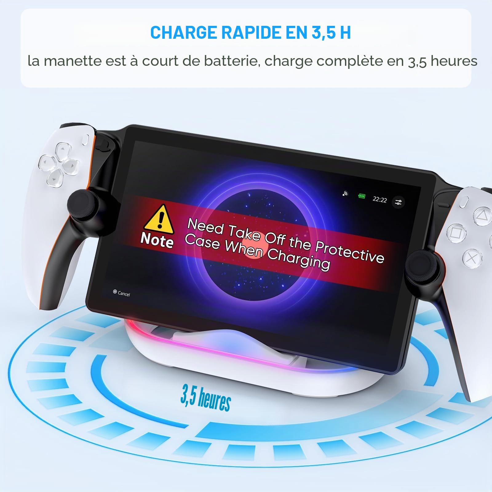 FASTSNAIL LED Chargeur pour PS Portal,Accessoire compatibles avec PlayStation Portal Remote Player,PSP Support de Charge