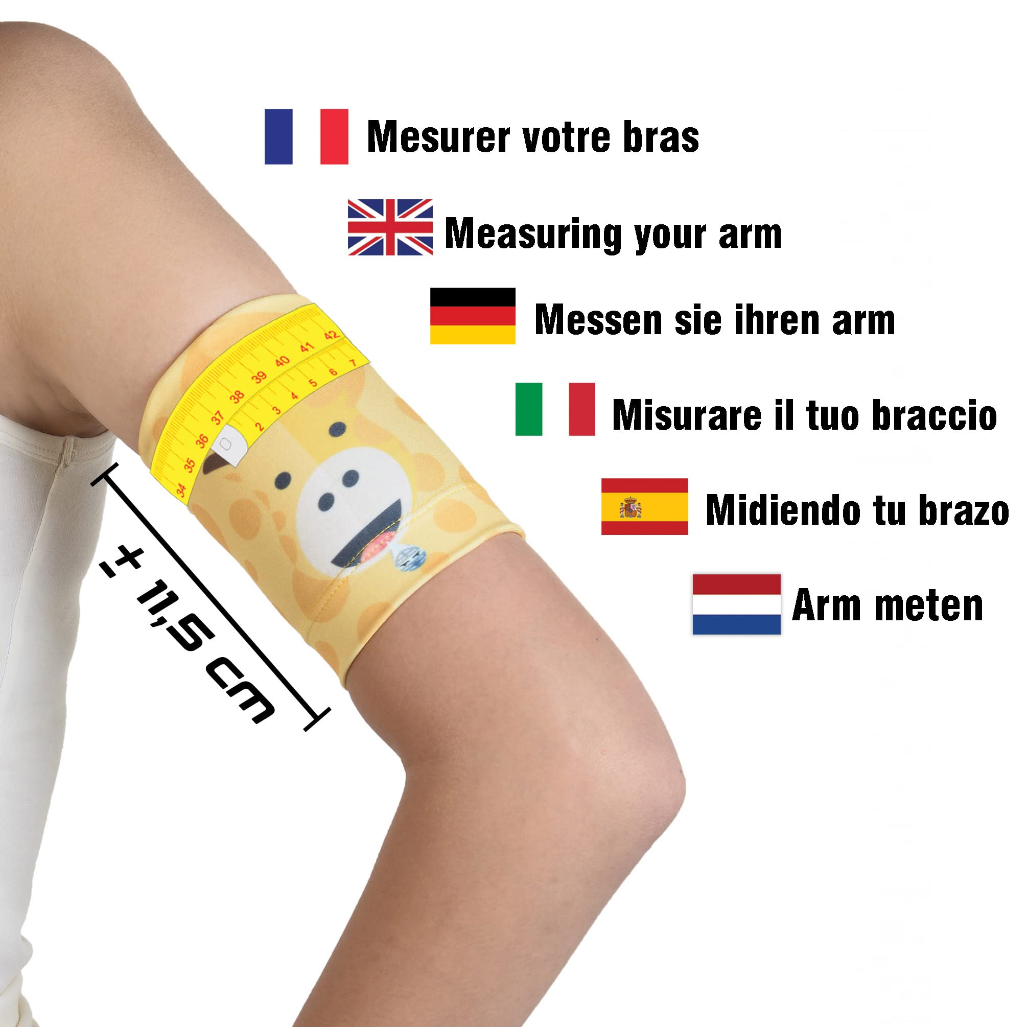 Dia-Band - Brazalete protector para el sensor de glucemia Freestyle Libre, Medtronic, Dexcom o Omnipod – Banda reutilizable para diabéticos (J.S (18-20 cm))