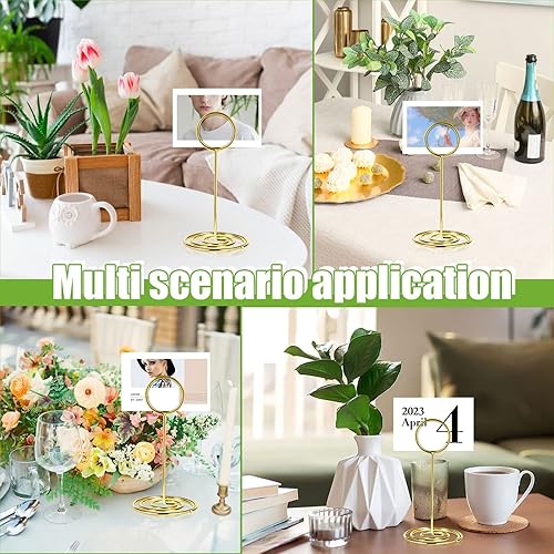 Miniatura 7 de Soporte para números de mesa, soporte para tarjetas de lugar, con nombre delicado, reutilizable, para fotos, notas, para boda, fiesta de cumpleaños,